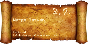 Warga István névjegykártya